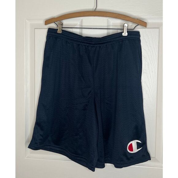 Champion Men's Navy Blue Athletic Casual Mesh Shorts 100% Polyester Size Large - Picture 2 of 11